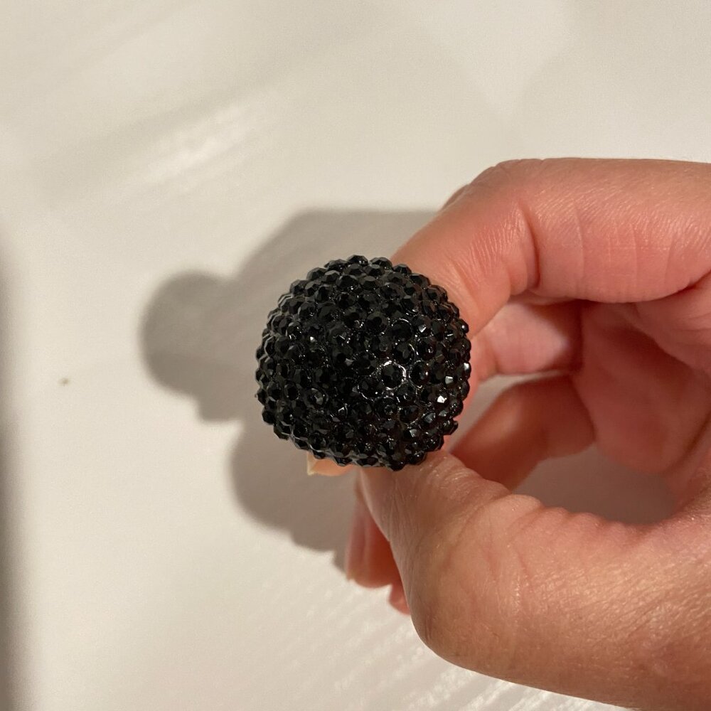 Black Rhinestone Ring - Picture 3 of 3